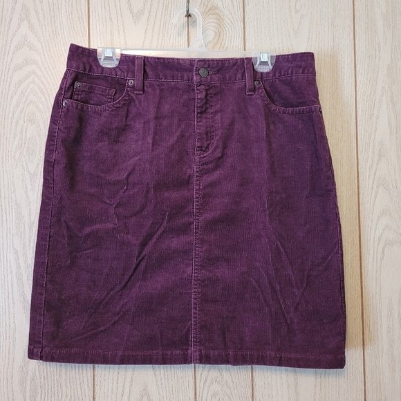 LL Bean Plum Purple Corduroy 💜 Skirt - Picture 1 of 8